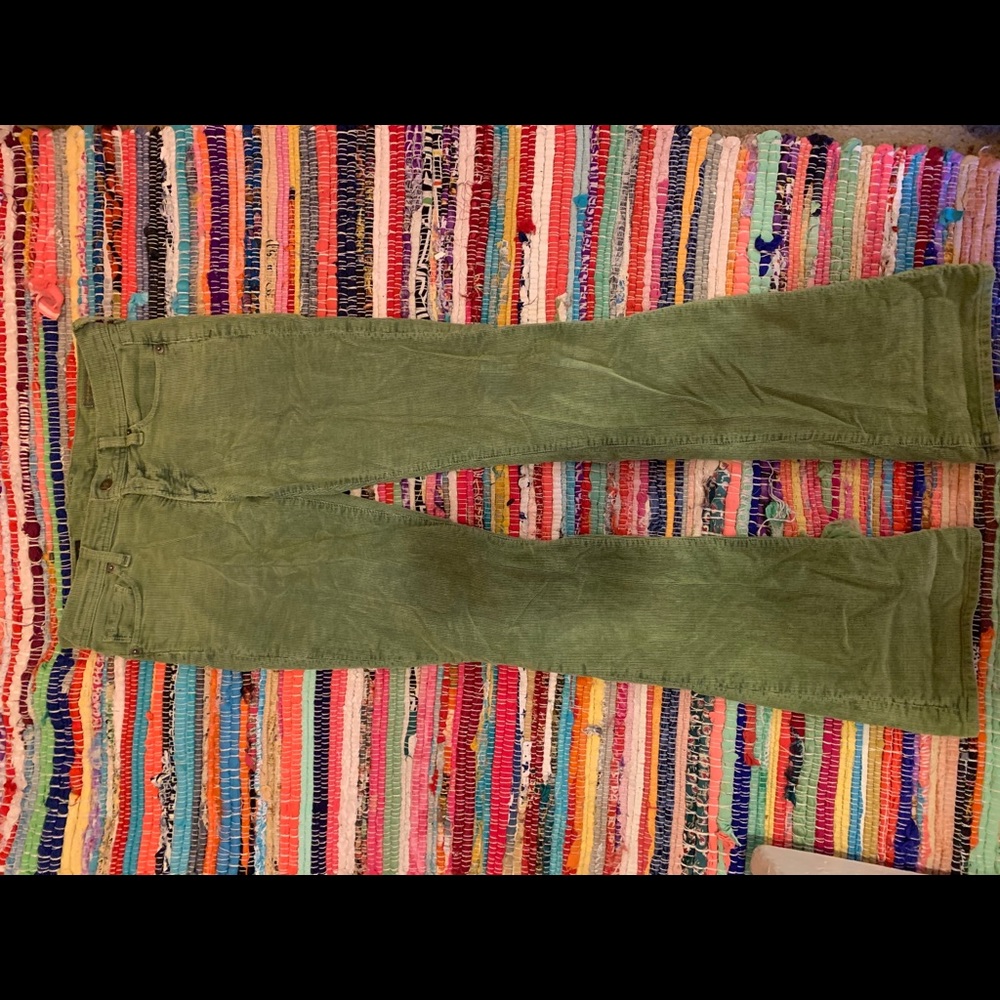 Green flare jeans